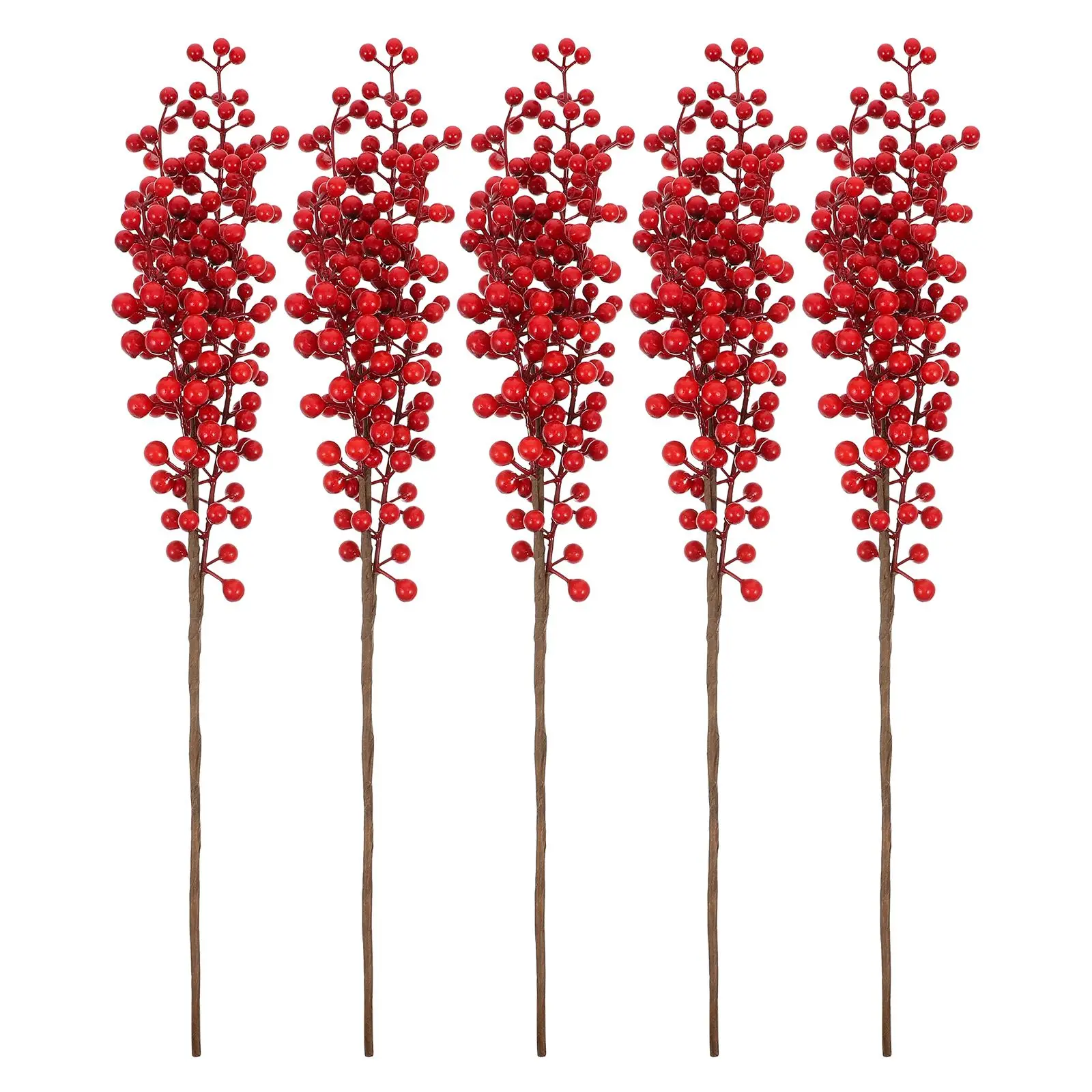 5pcs Exquisite Simulation Berry Plastic Fake Branch Xmas Tree Decoration Supplies Gift Decor | Дом и сад