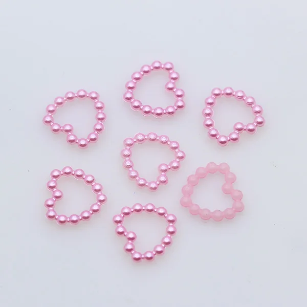 10x11mm pink 100p Ассорти Сердце Звезда FlatBack жемчуг для скрапбукинга для ювелирных работ дизайн ногтей украшения DIY свадебные карточки делая Бисер для шитья - Цвет: 10x11mm pink