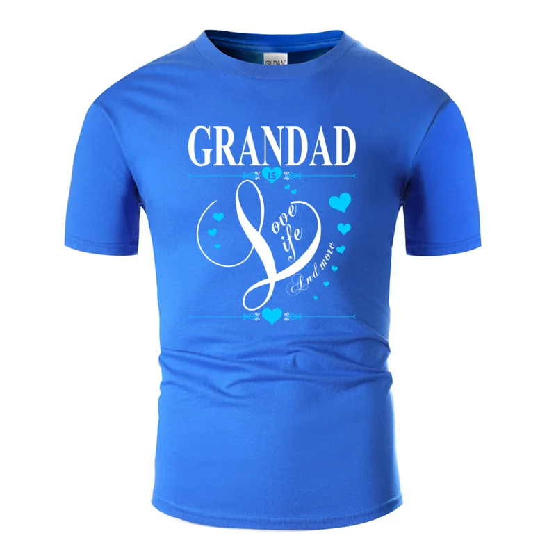 Men-Blue Футболка с принтом Comical grandad is love life and more, мужская и женская новинка, Мужская одежда, футболка с круглым вырезом - Цвет: Men-Blue
