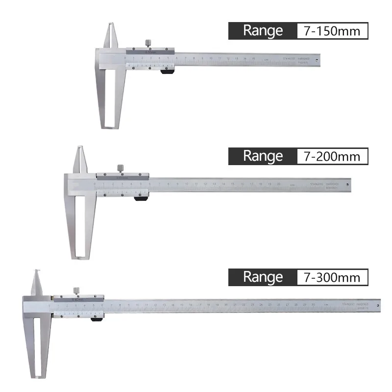 NEW Inner Hole Inner Groove Long Jaw Inner Diameter Caliper 9 150/200/300mm 0.02mm Inner Vernier