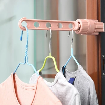 

Portable Indoor Balcony 5 Hole Clothes Hanging Drying Rack Window Frame Hanger Home Storage Rack Home Window Frame Hanger Racks