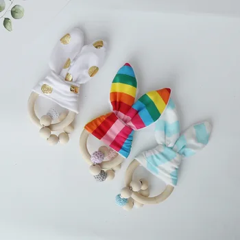 

Ins Hot Nodic Rabbit Bead String Newborn Baby In The Crib Infant Room Decor Photography Props Baby Bedroom Decoration