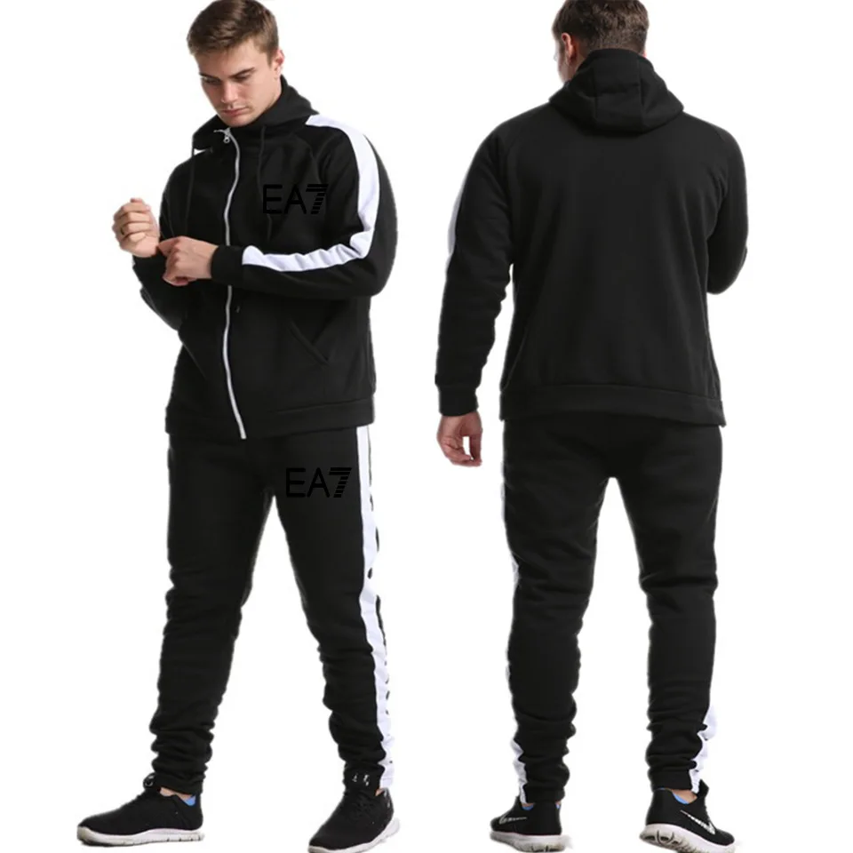 

Sportswear Tracksuit Men's Suit Running Gym Bodybuilding Men's Hoodie + Pants Jogger Men's