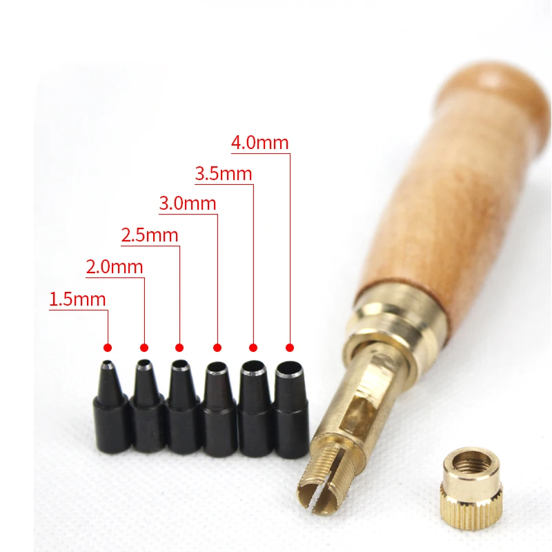 6 Pcs Leather Hole Punch (1.5mm-4mm) Hollow Punch Set