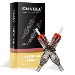 20PCS EMALLA Gray Tattoo Cartridge Needle 5/7/9/11/13/15 RM Permanent Eyebrow Lip Makeup Cartridge Needles for Tattoo Machine Pe