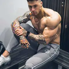 Новинка, Мужские штаны для бега на молнии, спортивные брюки с карманами, мужские спортивные штаны для тренировок, фитнеса, хлопковые брюки, мужские спортивные обтягивающие штаны для бега