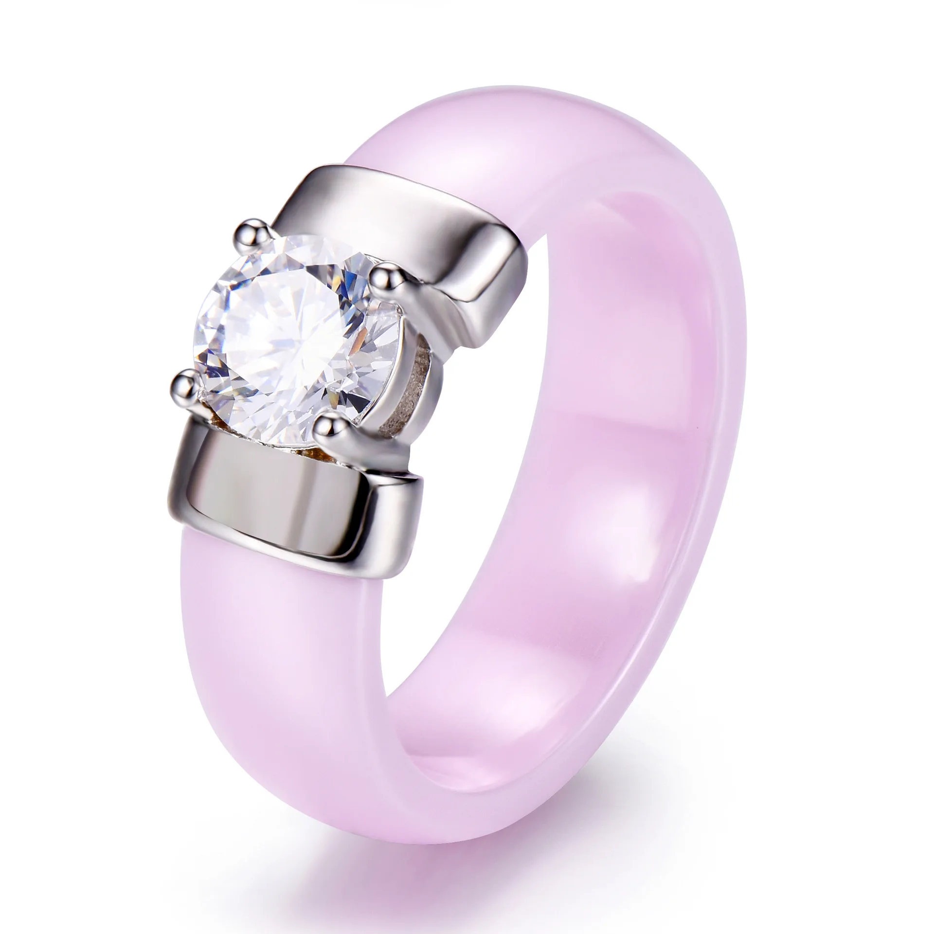 2020 Новое модное кольцо керамическое Белое Круглое циркониевое с четырьмя