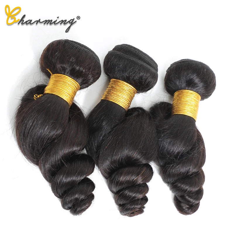 Очаровательные свободные волнистые пучки бразильских волос пупряди чудо