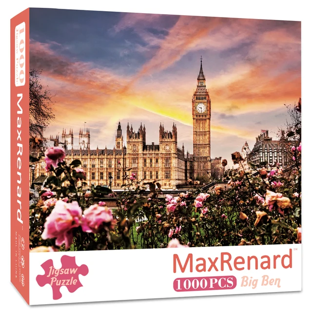 MaxRenard Puzzle 1000 Pieces Adult Puzzle Jigsaw 50*70cm Noble Deer Family Assembling Animal Photos Puzzles Toys for Adults Big Ben