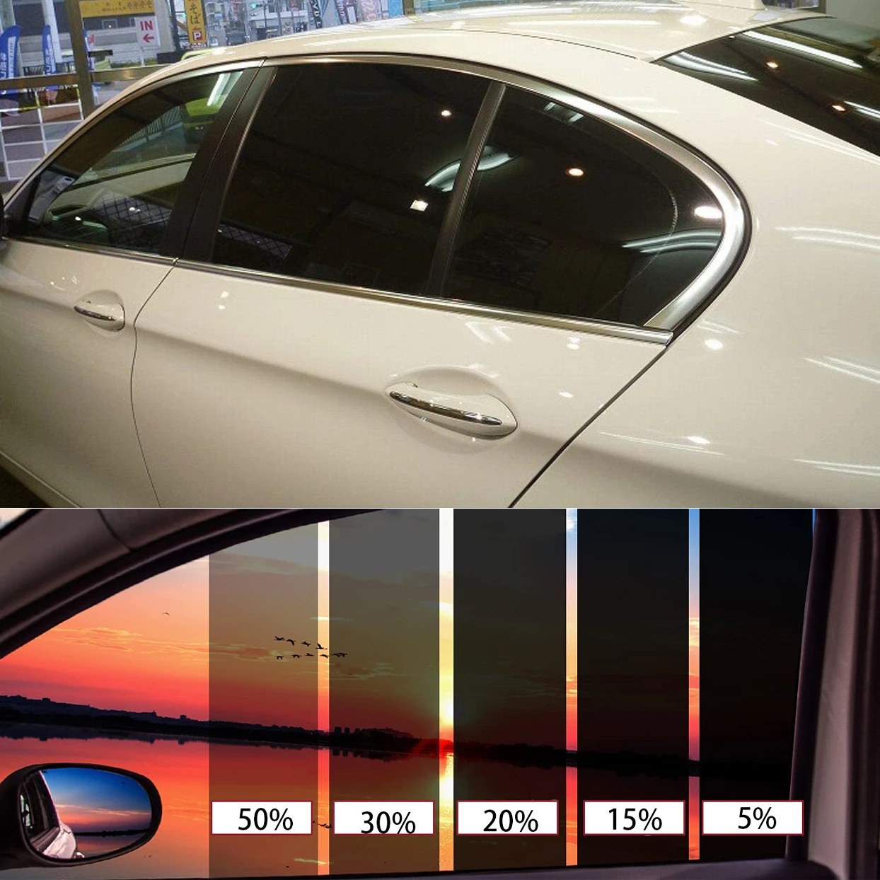 Vlt 5/15/30/50 Heat & Uv Block Professional Window Tint Adhesive Film