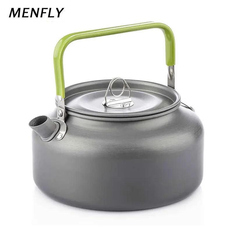 

MENFLY Camping Kettle 0.8L 1.2L Camp Cookware Equipment Kitchen Utensils Picnic Cutlery for Coffee Pot Portable Aluminum Teapot