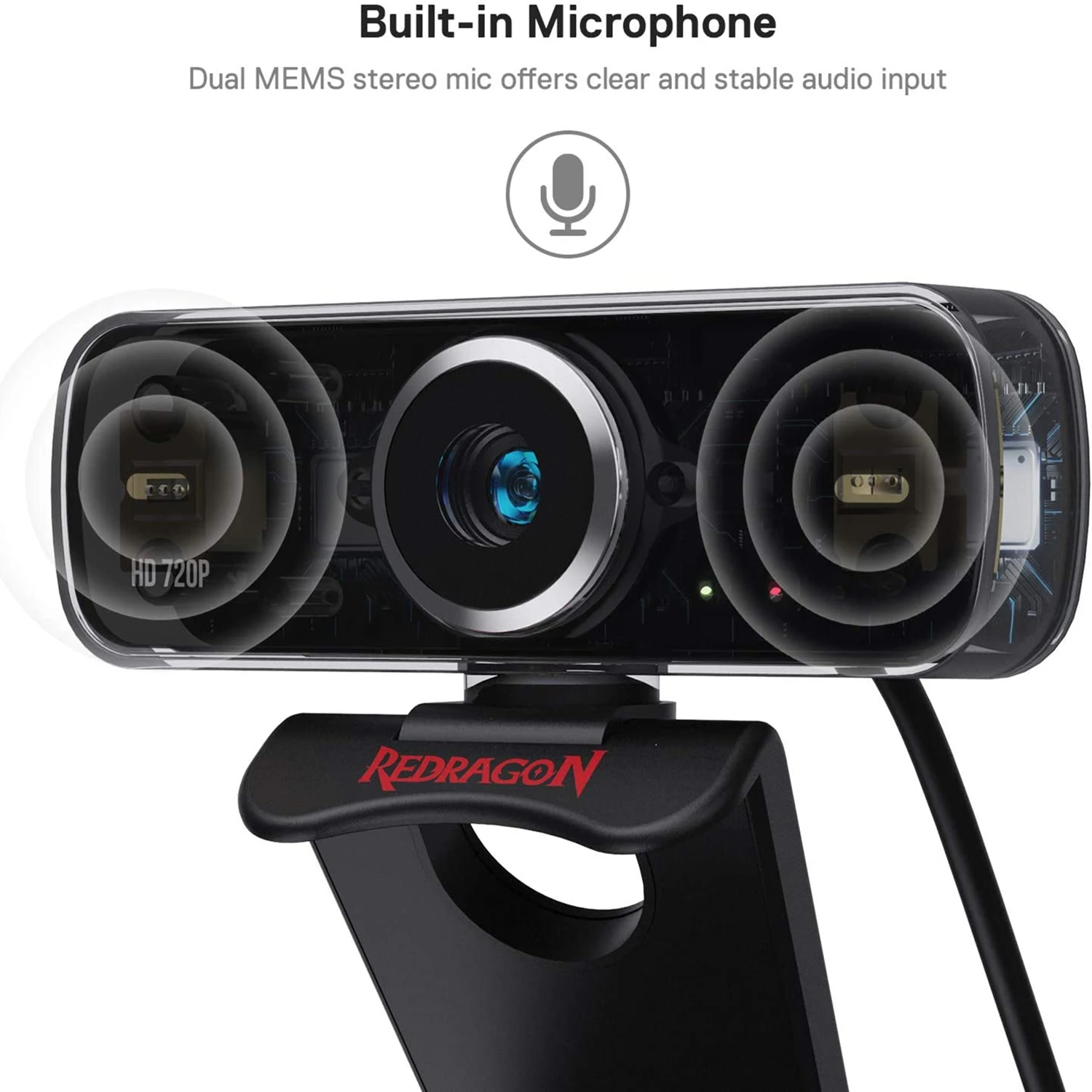 Redragon GW600 720P Webcam Built-in Dual Microphone Computer Web Camera For Online Courses Video Conferencing Streaming pc webcam,pc web camera,computer camera