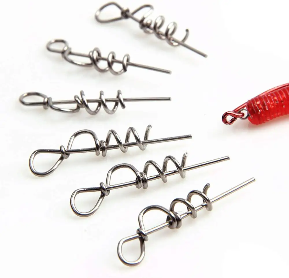 50pcs Gamakatsu Single Fishing Hooks with Centering Spring pin twistlock f Lure 