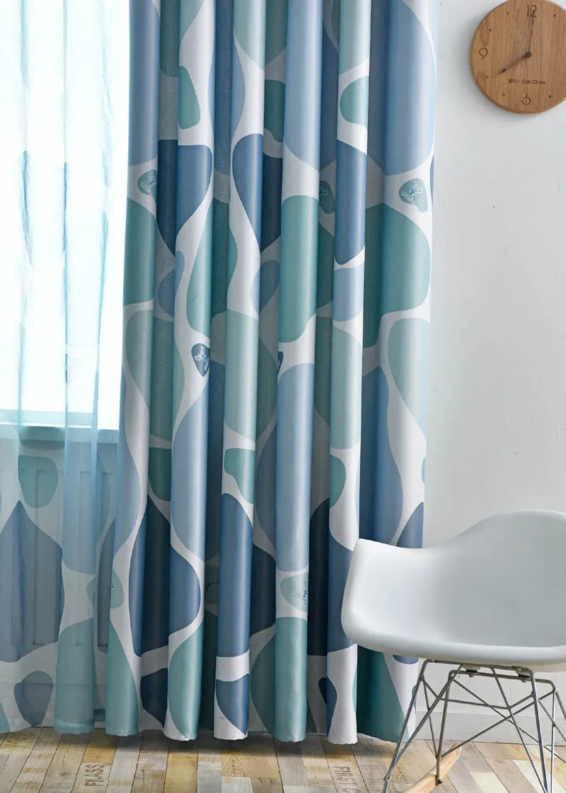 color 2 cloth Галька Печатные шторы для спальни Северной Европы узор мультфильм милые мальчики детский сад украшение Tende wp419c - Цвет: color 2 cloth