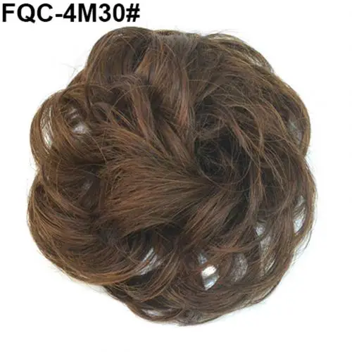FQC4M30 Женщины грязный пончик шиньоны Волнистые волосы пучок Updo расширение конский хвост парик - Цвет: FQC4M30