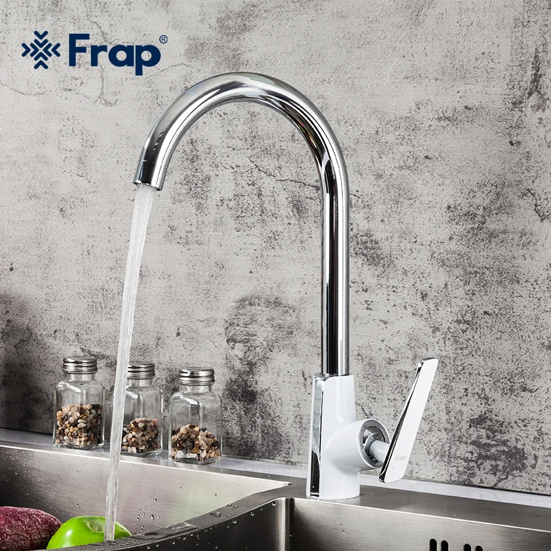 Кухонный Смеситель Frap F4058 современный кран с одной ручкой для раковины хромированный горячей и холодной