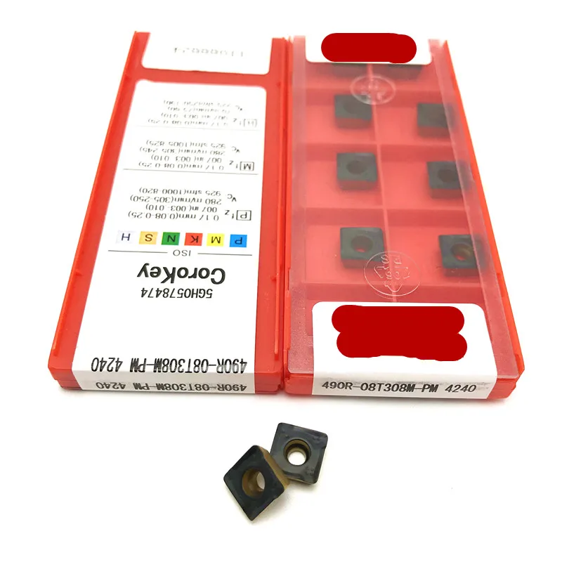 

20PCS R0.8 SANDV high quality milling insert 490R 08T308M PM4240 carbide tool, face milling tool CNC tool