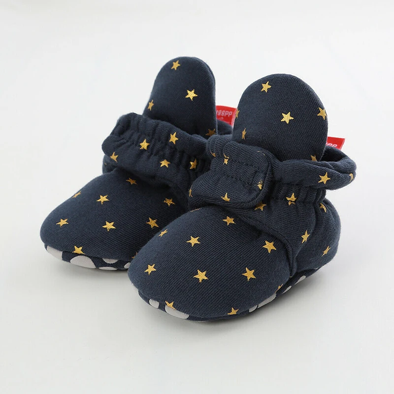 Dark Blue Star Ботинки для новорожденных; мягкая зимняя теплая обувь для младенцев; ботиночки для маленьких мальчиков и девочек; милые подарки; Новинка; ; Возраст 0-18 месяцев - Цвет: Dark Blue Star