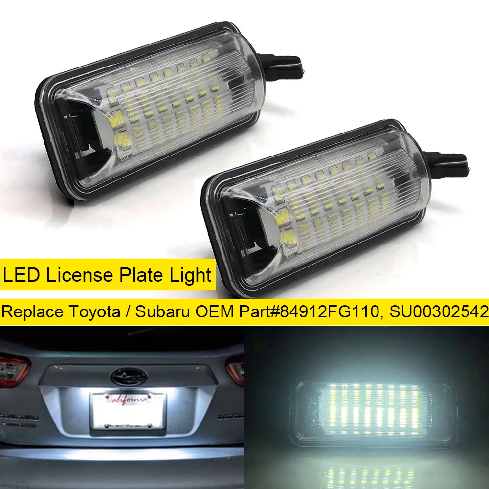 White OEM Fit Full LED License Plate Light For Subaru Legacy Outback