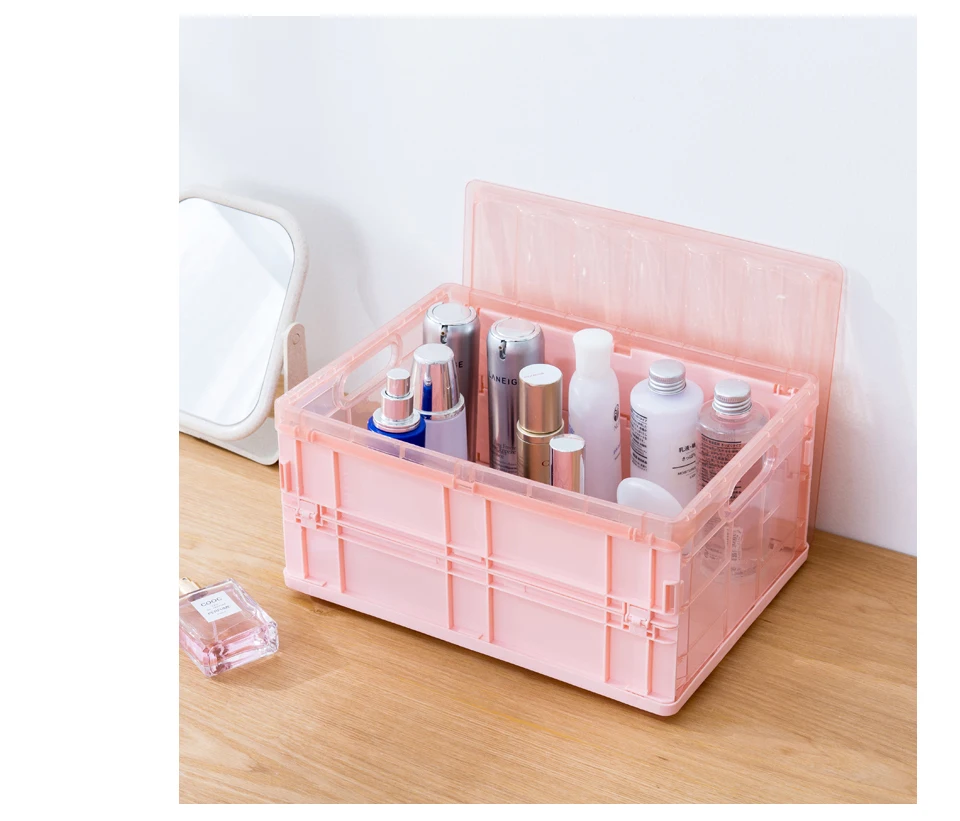 Collapsible Plastic Storage Crate Box Wardrobe Stackable Home Garage Warehouse Desktop Storage Box Car Organizer - Medium 31 Collapsible Plastic Storage Crate Box Wardrobe Stackable Home Garage Warehouse Desktop Storage Box Car Organizer - Medium