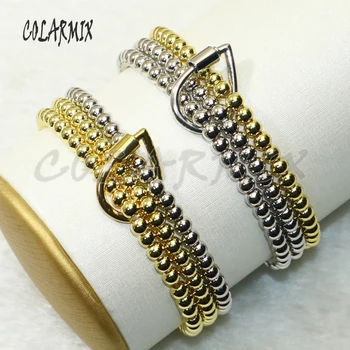 

4Pcs Geometric lock charm bracelets Drop shape 3 beaded bracelet fashion jewelry for women bracelets accessories gift 50656
