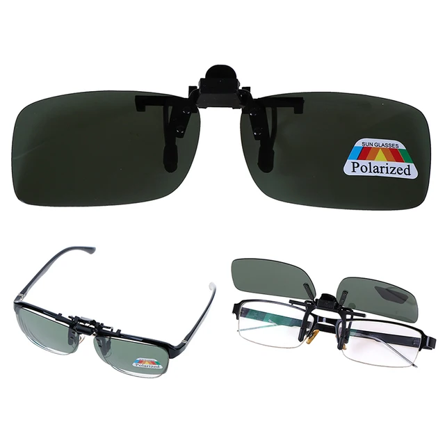 1 PC High Quality Unisex Clip-on Polarized Day Night Vision Flip-up Lens Driving Glasses UV400 Riding Sunglasses for Outside 2