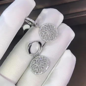 激安 14 18kゴールドダイヤモンドイヤリング中空純粋な宝石用原石女性ペリドットoorbellenビジューファムbizuteriaドロップピアスジュエリーorecchini