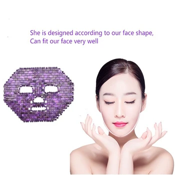 

Rose Quartz Jade Face Mask Cold Therapy Facial Mask Natural Amethyst Jade Sleeping Masks Face Cooling Facial Mask Tool
