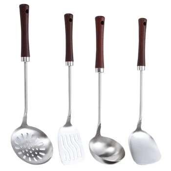 

Wooden Handle Cooking Utensils Set Cooking Tools Spatula Soup Ladle Spoon Slotted Tuner Shovel Wok Spatula