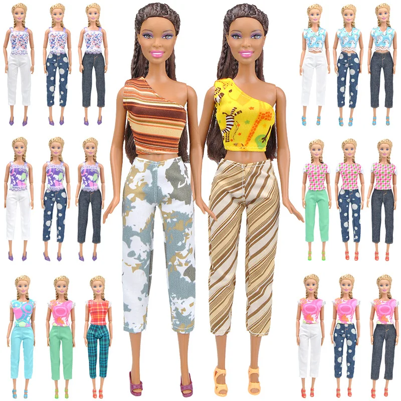 NK 1x Fashion Lovely Dress Mini Gown Flower Print Wedding Party Skirt Daily Clothes for Barbie Doll Accessories Girl's Toy JJ | Игрушки и