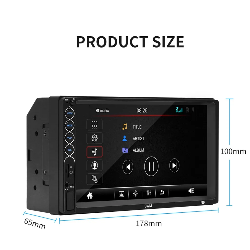 SWM-N6 автомобильный Радио HD " сенсорный экран стерео Bluetooth 12 В 2 Din FM ISO мощность Aux вход Авто MP5 плеер SD USB поддержка зарядки