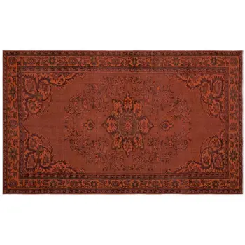 

Handmade Orange Vintage Overdyed Turkish Area Rug 162x257 Cm-5'4''X8'5''