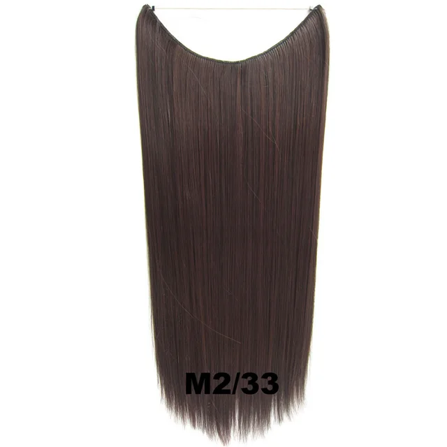 24inch 50grams 100grams Synthetic Hair Extension Gradual Color Brown Gray Blonde String Halo Hairpieces Extensions 100g-M2-33