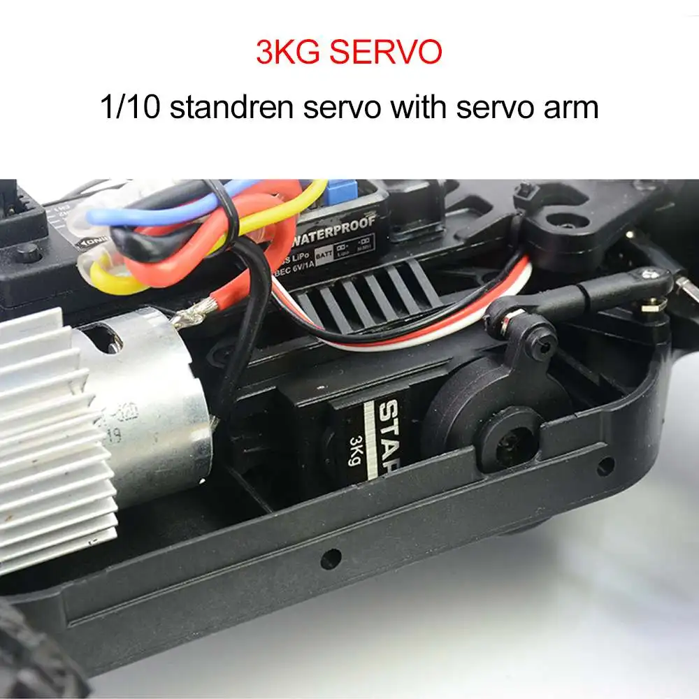 K12 1/16 2,4G 2CH 4WD Высокоскоростной белый/черный RC автомобиль внедорожника модели грузовик с 3 кг сервопривод