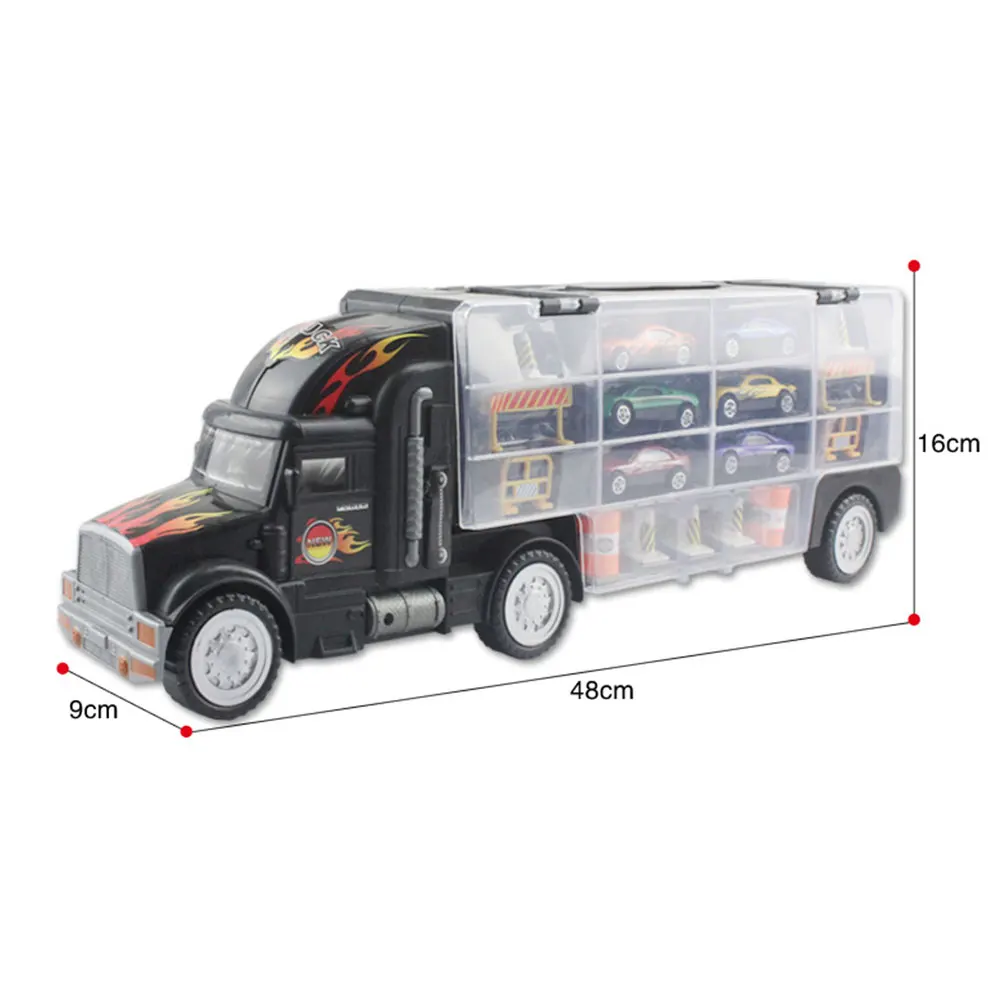 Интерактивный мини детский подарок автомобиль модель автомобиля сплав гараж игрушка контейнерный грузовик автомобиль
