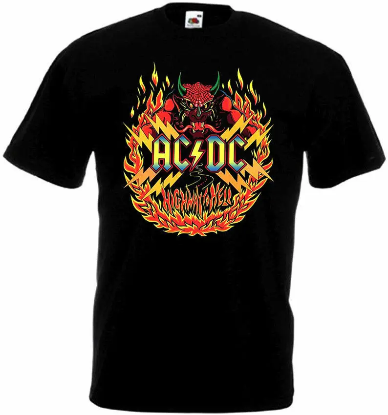 Ac/Dc Highway To Hell логотип Футболка черный плакат все размеры S... 5Xl | Мужская одежда