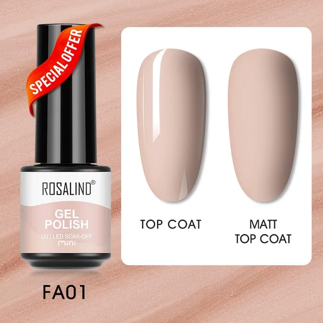 ROSALIND Nail Gel Polish Neon Luminous Hybrid Varnish Manicure Semi Permanent UV Gel Nail Art Base Top Coat Gel Nail Polish New FXA-FA01