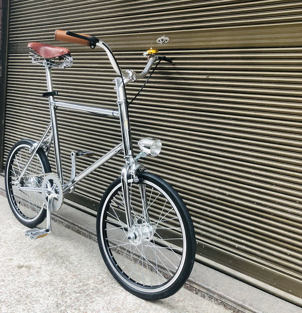 Single speed 20 inch bike vintage Bike fixie bike retro sliver bicycle frame mini bicycle with slightt