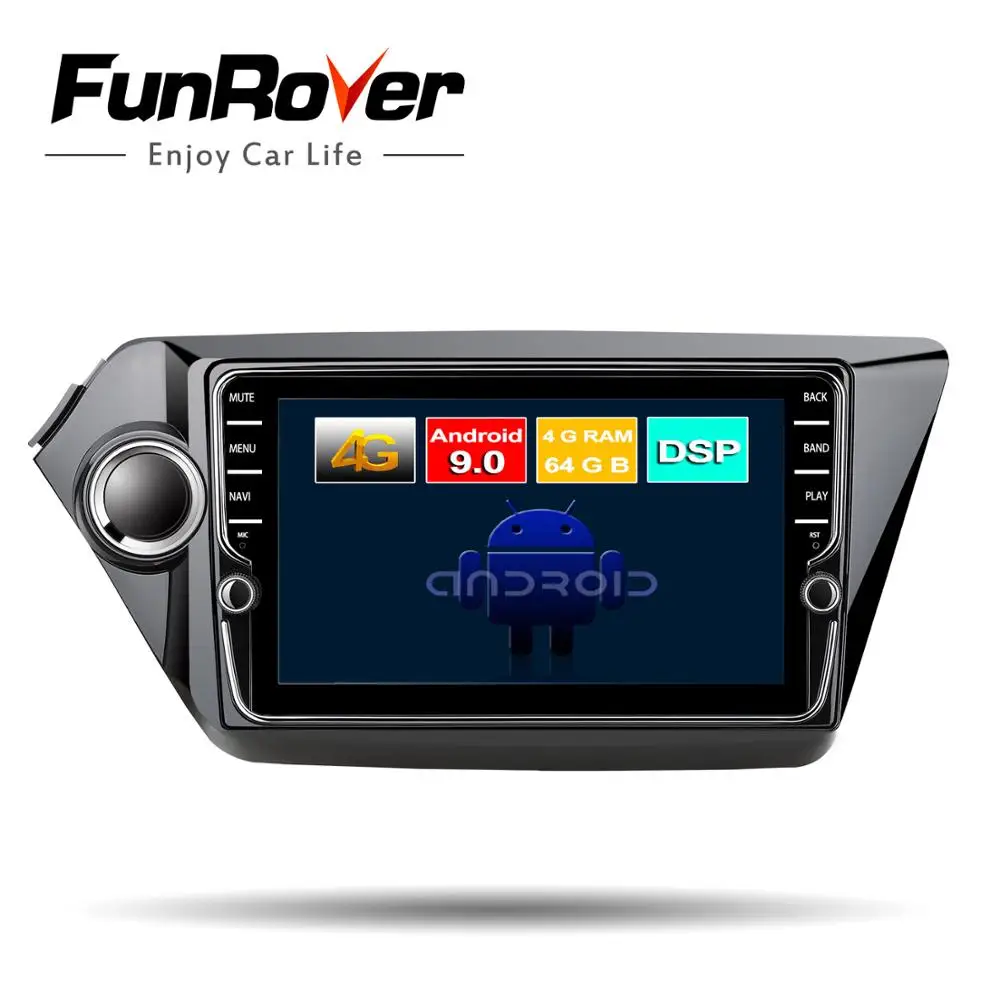 Funrover автомобильный Радио Мультимедиа Видео плеер навигация gps Android 9,0 для KIA RIO 3 4 аксессуары седан dvd- DSP