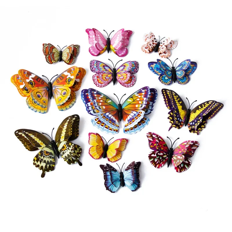12Pcs/set Luminous butterfly Wall Sticker living room Butterflies for wedding Party decoration Home 3D Fridge glow in dark