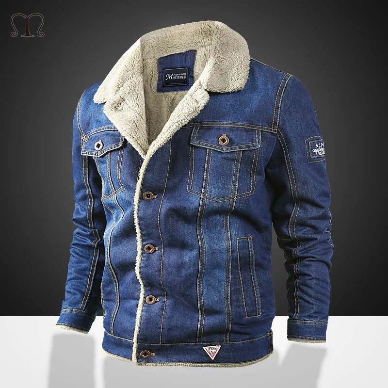 

Brand Denim Mens Jacket Autumn Winter Military Jeans Jackets Men Casual Thick Warm Bomber Army Male Jacket Coats Large Size 6XL
