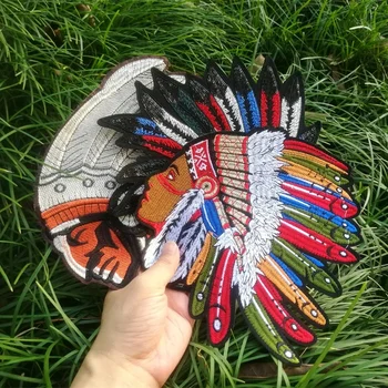 

Embroidery Patches for Clothing Indian Feather Headdress Bag Biker Accessories Applique Stranger Things