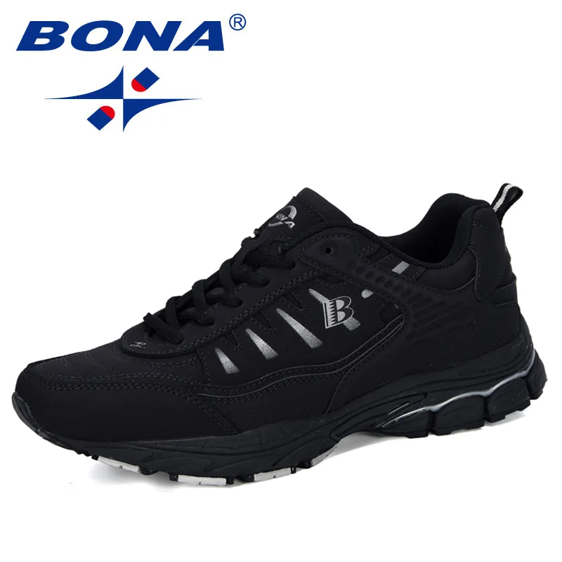 Charcoal grey S gray BONA/Новинка года; Дизайнерские мужские кроссовки для бега; прогулочная спортивная обувь со шнуровкой; спортивные кроссовки; мужские модные кроссовки - Цвет: Charcoal grey S gray