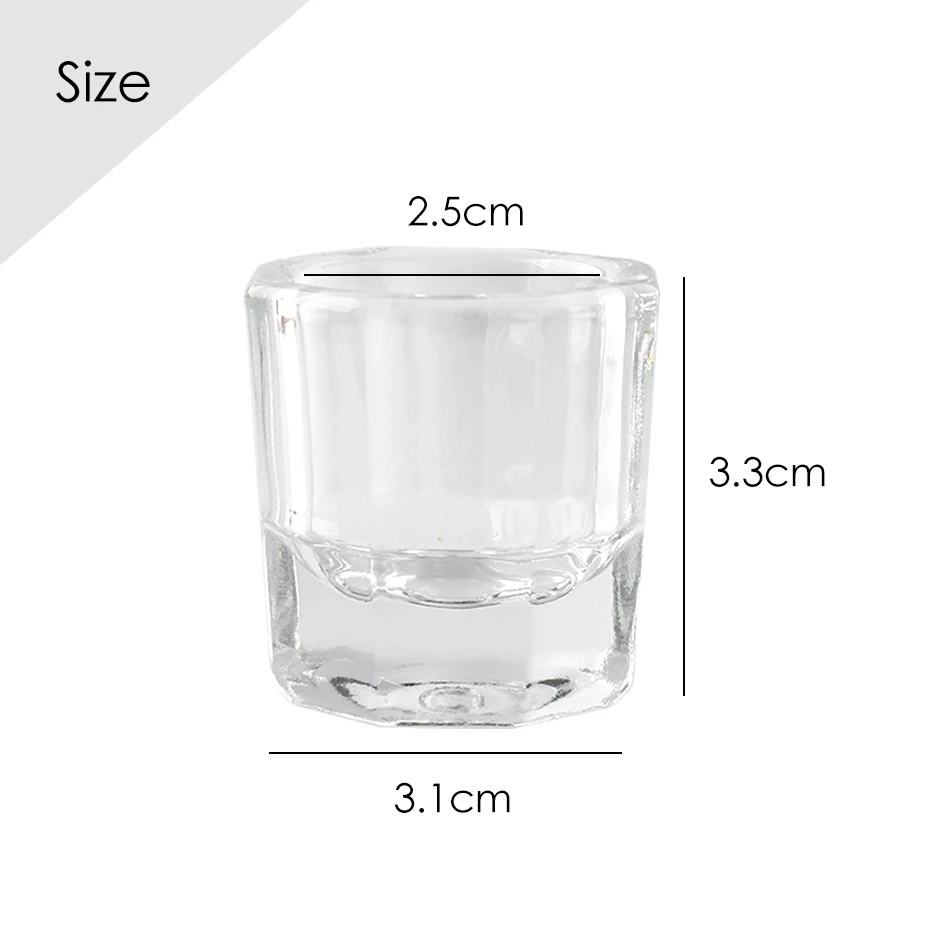 Manicure Tools Nail Tools Crystal Glass Nail Art Cup Washing Brush Container Acrylic Powder Liquid Dish Mini Salon Holder Manicure Accessories Tool CH1606 manicure tools nail tools