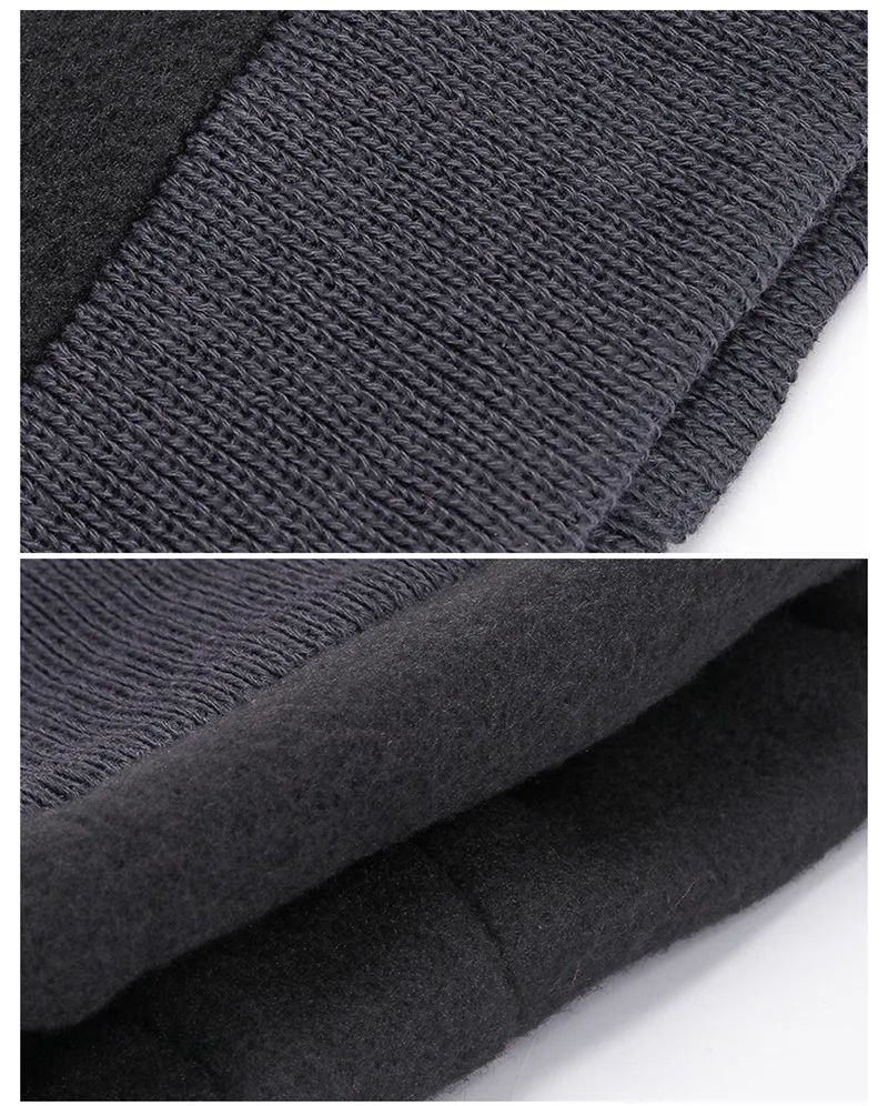 1PCS Casual Earmuffs Skullies Beanies Men Women Warm Knitted Winter Hat Fashion Solid Hip-hop Beanie Hat Winter Hats For Men