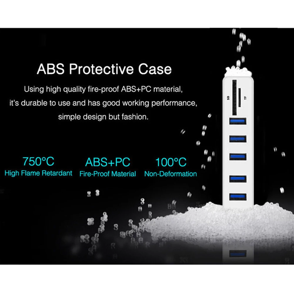Usb-хаб 6 портовый расширитель адаптер USB 2,0 концентратор Мульти USB разветвитель 2,0 хаб 3 хаб 2,0 несколько USB2.0 usb-концентратор кардридер для ПК