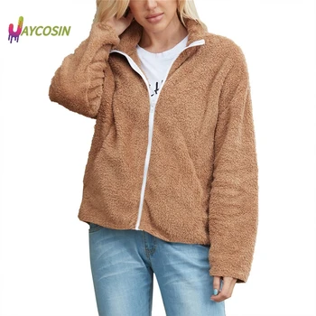 

Jaycosin Faux Fur Coat Women Elegant 2019 Autumn Winter Warm Soft Zipper Fur Jacket Female Plush Overcoat Pocket Casual Outwear