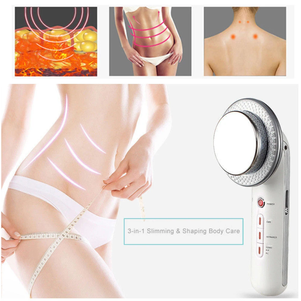 3 in 1 Ultrasound Cavitation Body Slimming Massager Weight Loss Anti Cellulite Fat Burning Painless Galvanic Infrared Massager