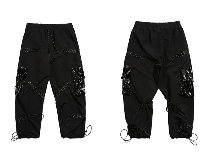 11 BYBB'S DARK Hip Hop Multi Pockets Loose Harem Cargo Pants Men Harajuku Streetwear Elastic Waist Joggers Male Trousers Fashion cargo jeans for men Cargo Pants