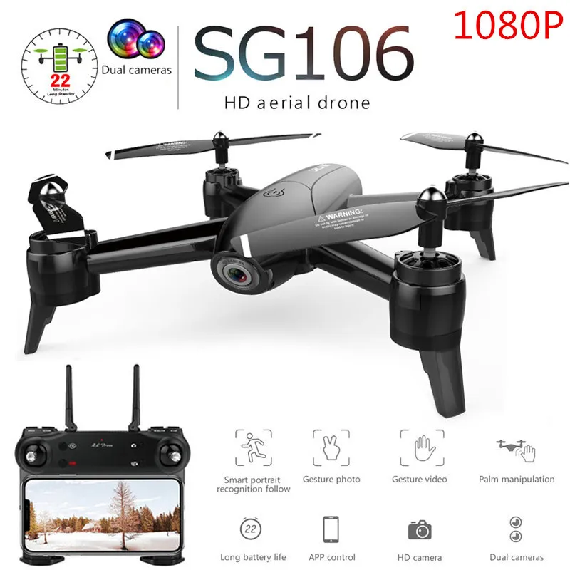 SG106 Радиоуправляемый Дрон оптический поток 1080P 4K HD Двойная камера в реальном времени воздушная видео Радиоуправляемый квадрокоптер самолет позиционирование игрушки RTF дети